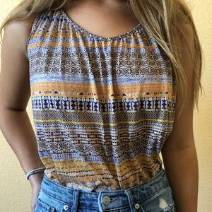 Moroccan pattern v-neck tank